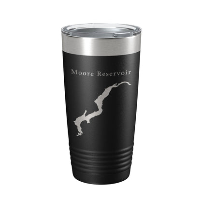 Moore Reservoir Tumbler Lake Map Travel Mug Insulated Laser Engraved Coffee Cup New Hampshire Vermont 20 oz-0