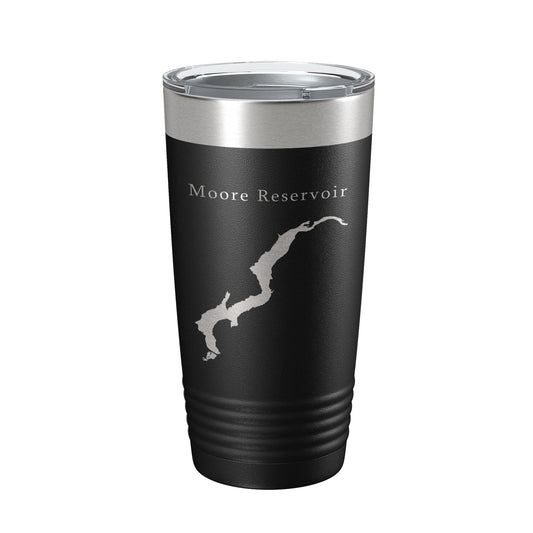 Moore Reservoir Tumbler Lake Map Travel Mug Insulated Laser Engraved Coffee Cup New Hampshire Vermont 20 oz-0