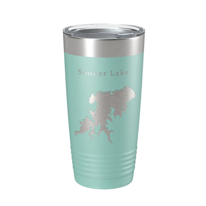 Sooner Lake Map Tumbler Travel Mug Insulated Laser Engraved Coffee Cup Oklahoma 20 oz-12