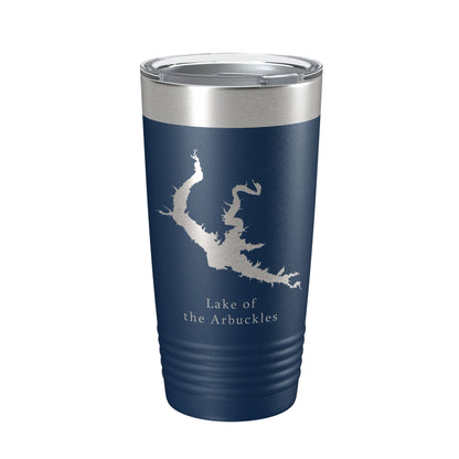 Lake of the Arbuckles Map Tumbler Travel Mug Insulated Laser Engraved Coffee Cup Oklahoma 20 oz-2