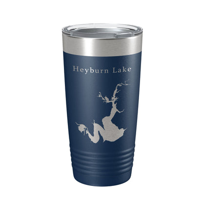 Heyburn Lake Map Tumbler Travel Mug Insulated Laser Engraved Coffee Cup Oklahoma 20 oz-2