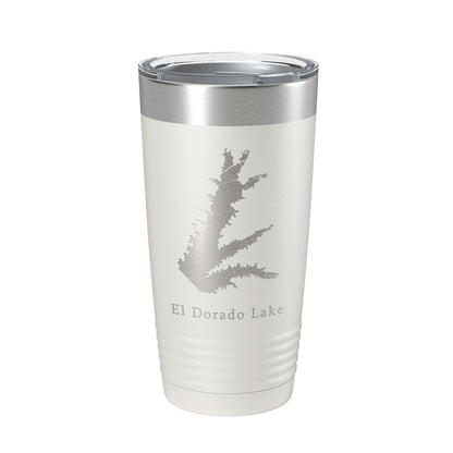 El Dorado Lake Map Tumbler Travel Mug Insulated Laser Engraved Coffee Cup Kansas 20 oz-1