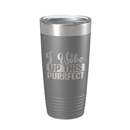 I Woke Up This Purrfect Tumbler Travel Mug Funny Cat Lover Gift Insulated Laser Engraved Coffee Cup 20 oz-16