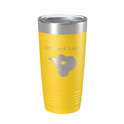 Orchard Lake Map Tumbler Travel Mug Insulated Laser Engraved Coffee Cup Michigan 20 oz-4