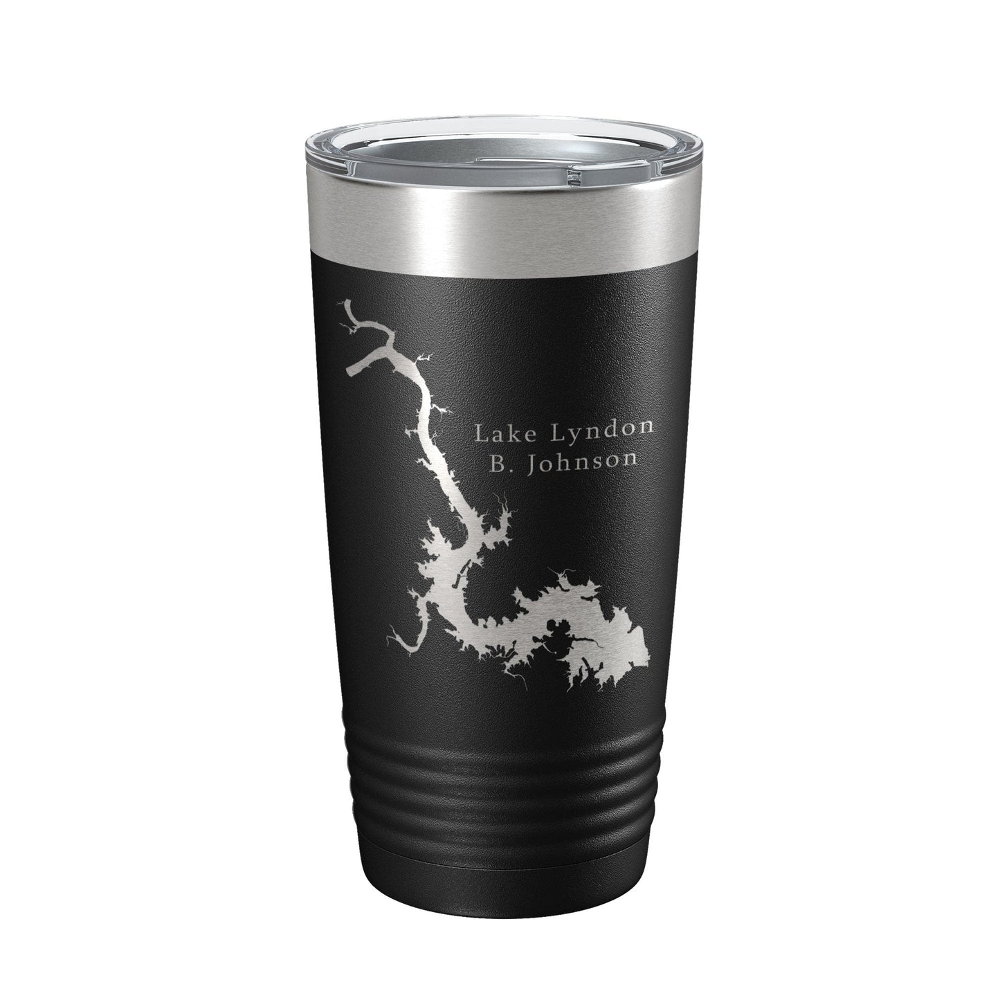 Lake Lyndon B. Johnson Map Tumbler Travel Mug Insulated Laser Engraved Coffee Cup Texas 20 oz-0