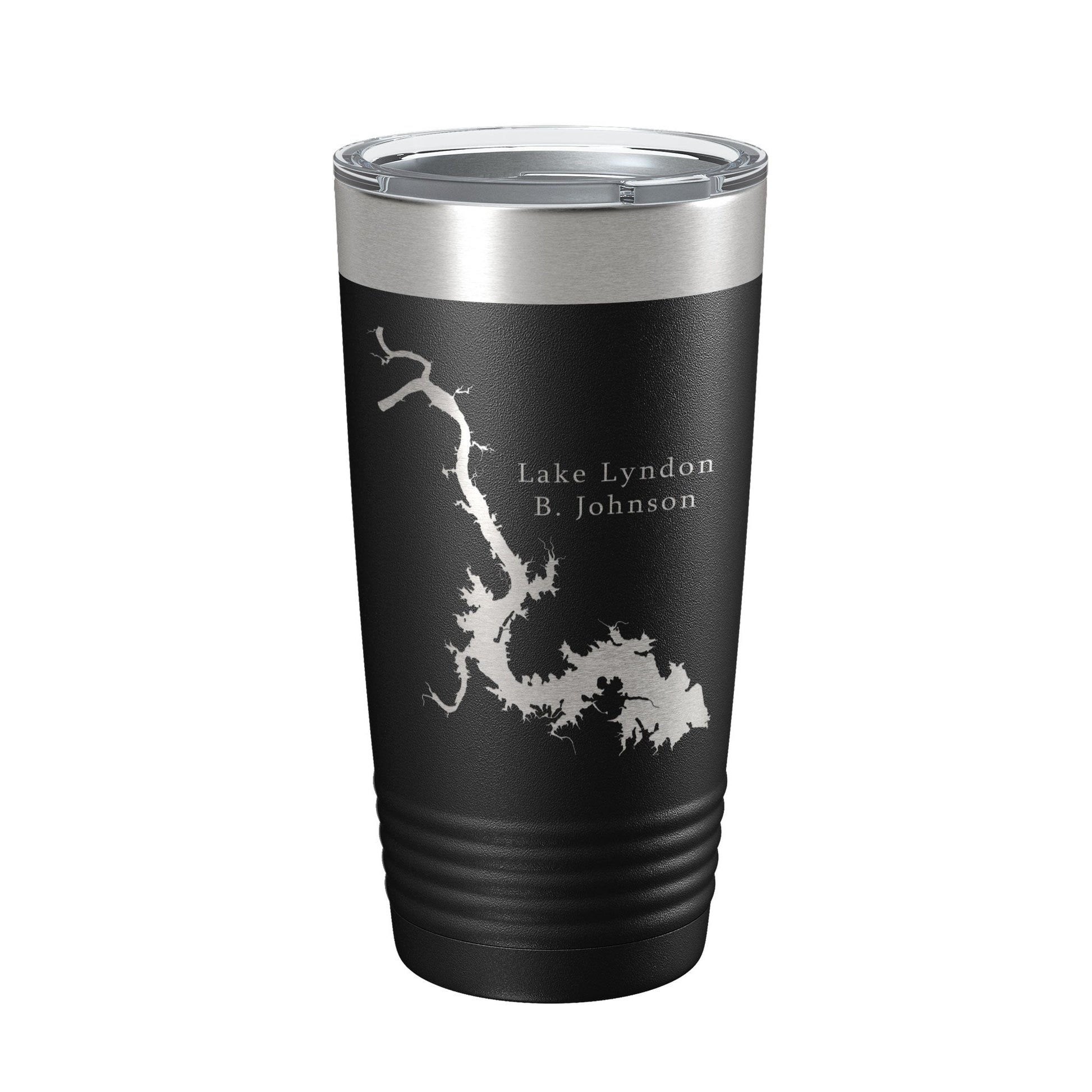 Lake Lyndon B. Johnson Map Tumbler Travel Mug Insulated Laser Engraved Coffee Cup Texas 20 oz-0