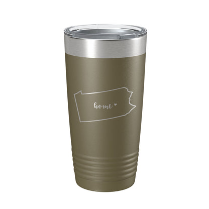 Pennsylvania Tumbler Home State Travel Mug Insulated Laser Engraved Map Coffee Cup 20 oz-21