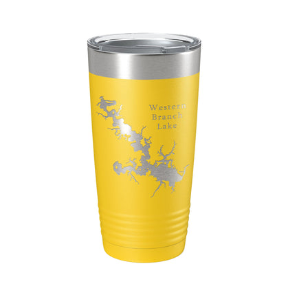 Western Branch Lake Reservoir Map Tumbler Travel Mug Insulated Laser Engraved Coffee Cup Suffolk Virginia 20 oz-19