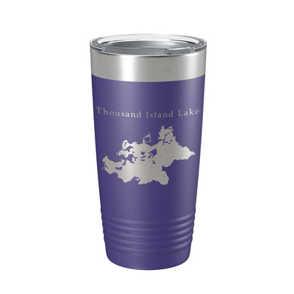 Thousand Island Lake Cisco Chain Map Tumbler Travel Mug Insulated Laser Engraved Coffee Cup Michigan 20 oz-15
