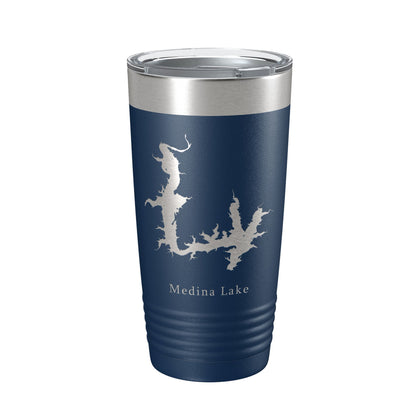 Medina Lake Map Tumbler Travel Mug Insulated Laser Engraved Coffee Cup Texas 20 oz-8
