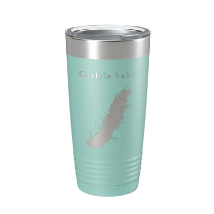 Carlyle Lake Map Tumbler Travel Mug Insulated Laser Engraved Coffee Cup Illinois 20 oz-12