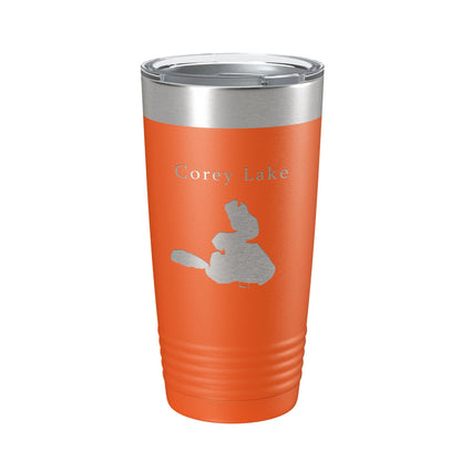 Corey Lake Map Tumbler Travel Mug Insulated Laser Engraved Coffee Cup Michigan 20 oz-17