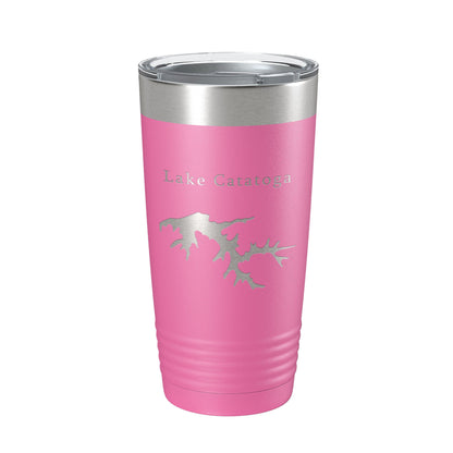 Lake Catatoga Map Tumbler Travel Mug Insulated Laser Engraved Coffee Cup Illinois 20 oz-11