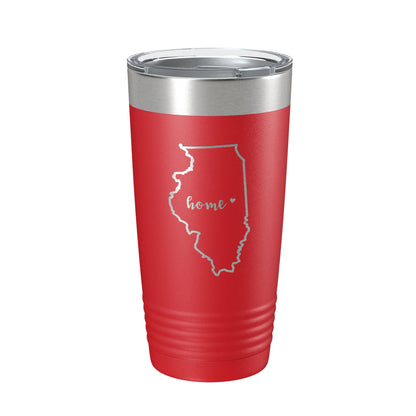 Illinois Tumbler Home State Travel Mug Insulated Laser Engraved Map Coffee Cup 20 oz-10