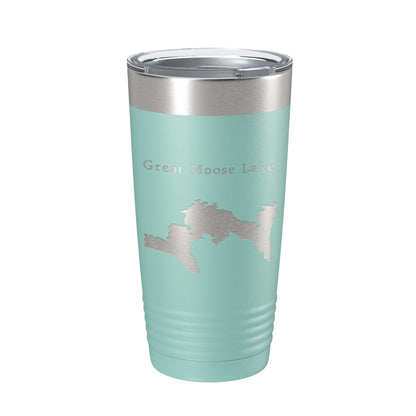 Great Moose Lake Map Tumbler Travel Mug Insulated Laser Engraved Coffee Cup Maine 20 oz-12