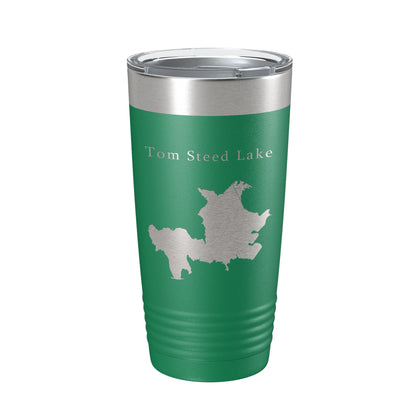 Tom Steed Lake Map Tumbler Travel Mug Insulated Laser Engraved Coffee Cup Oklahoma 20 oz-9
