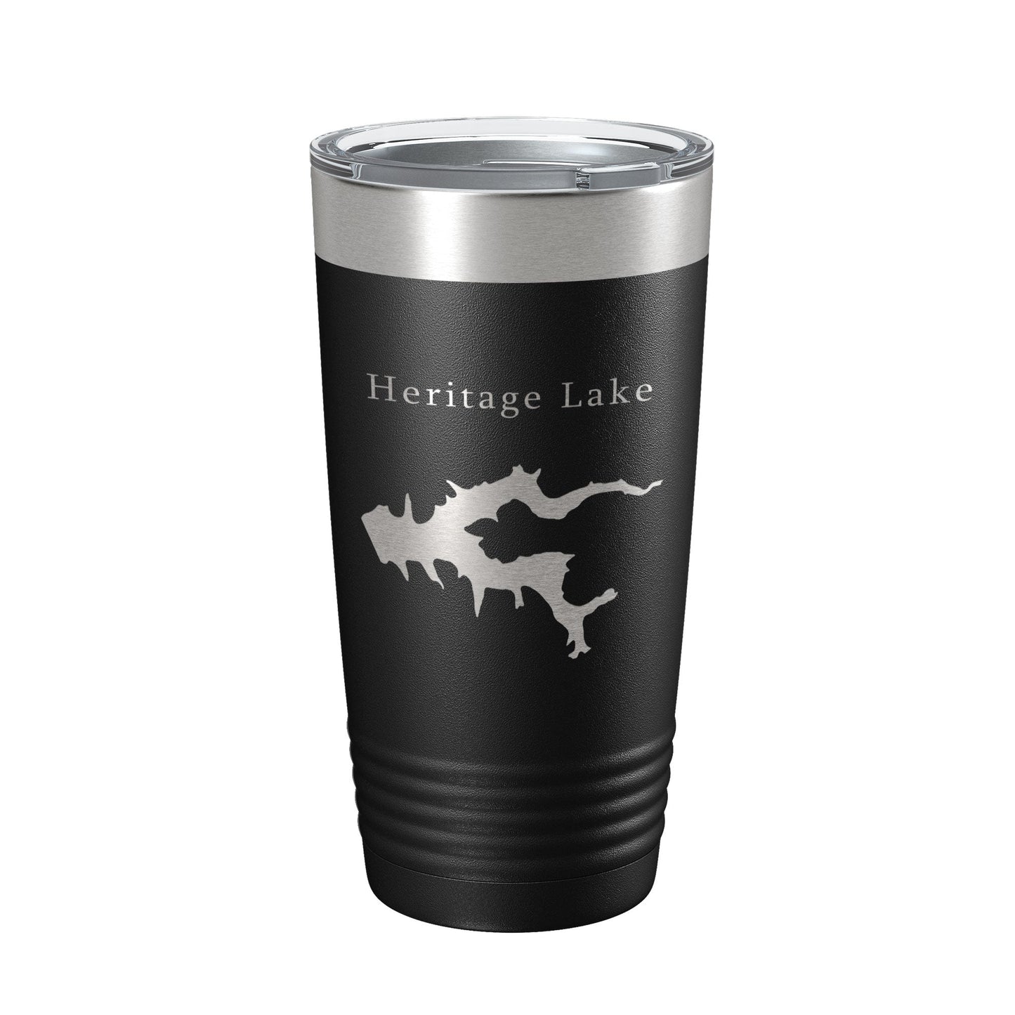 Heritage Lake Map Tumbler Travel Mug Insulated Laser Engraved Coffee Cup Illinois 20 oz-0