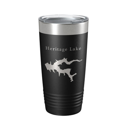 Heritage Lake Map Tumbler Travel Mug Insulated Laser Engraved Coffee Cup Illinois 20 oz-5