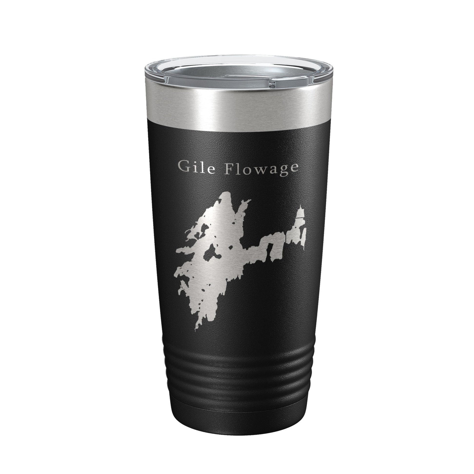 Gile Flowage Tumbler Lake Map Travel Mug Insulated Laser Engraved Coffee Cup Wisconsin 20 oz-0