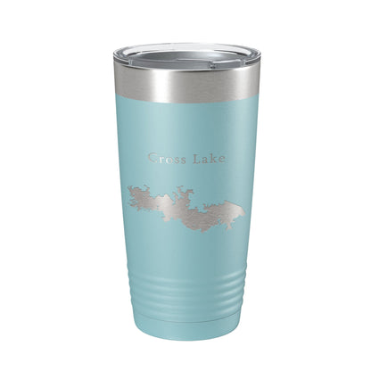 Cross Lake Map Tumbler Travel Mug Insulated Laser Engraved Coffee Cup Shreveport Louisiana 20 oz-13