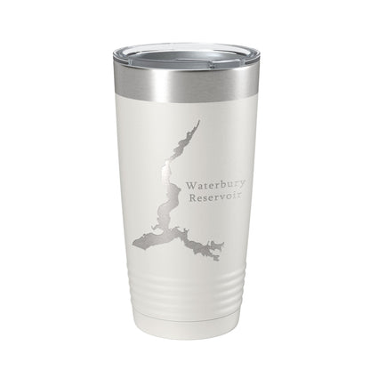 Waterbury Reservoir Tumbler Lake Map Travel Mug Insulated Laser Engraved Coffee Cup Vermont 20 oz-1