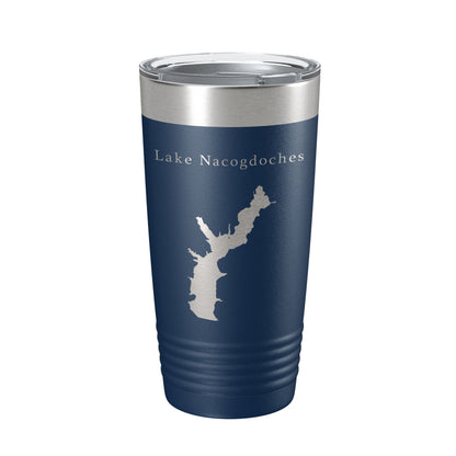 Lake Nacogdoches Map Tumbler Travel Mug Insulated Laser Engraved Coffee Cup Texas 20 oz-8