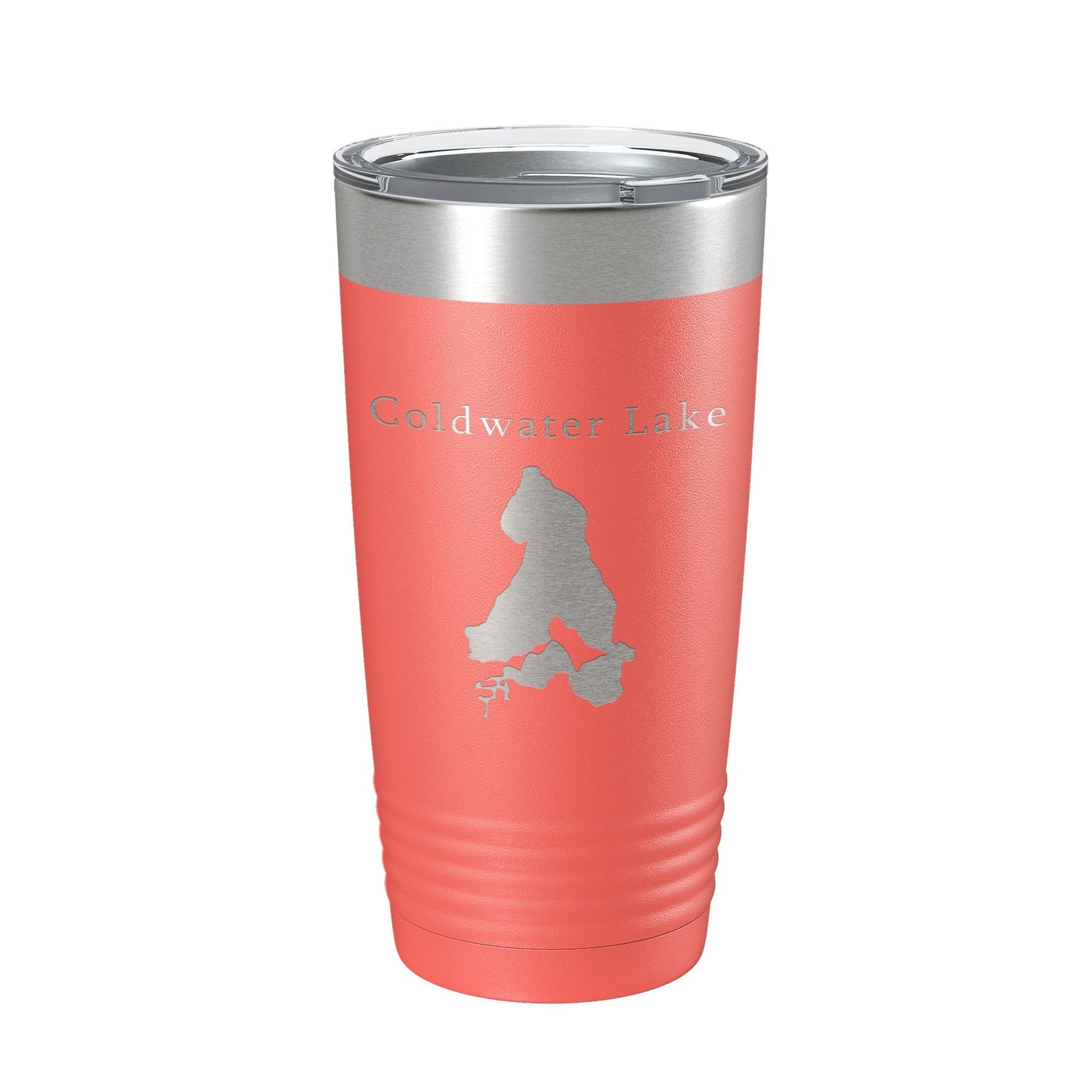 Coldwater Lake Map Tumbler Travel Mug Insulated Laser Engraved Coffee Cup Michigan 20 oz-20