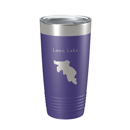 Loon Lake Map Tumbler Travel Mug Insulated Laser Engraved Coffee Cup Washington 20 oz-15