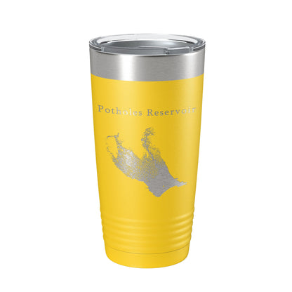 Potholes Reservoir Tumbler Lake Map Travel Mug Insulated Laser Engraved Coffee Cup Washington 20 oz-4