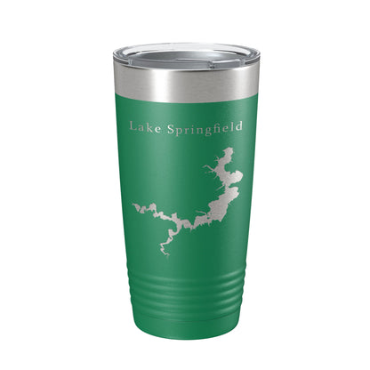 Lake Springfield Map Tumbler Travel Mug Insulated Laser Engraved Coffee Cup Illinois 20 oz-9