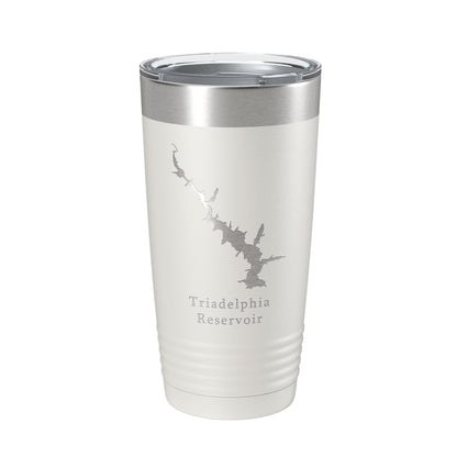 Triadelphia Reservoir Tumbler Lake Map Travel Mug Insulated Laser Engraved Coffee Cup Maryland 20 oz-1