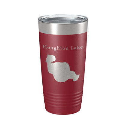 Houghton Lake Map Tumbler Travel Mug Insulated Laser Engraved Coffee Cup Michigan 20 oz-18