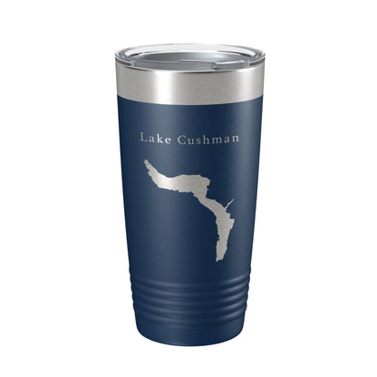 Lake Cushman Map Tumbler Travel Mug Insulated Laser Engraved Coffee Cup Washington 20 oz-2