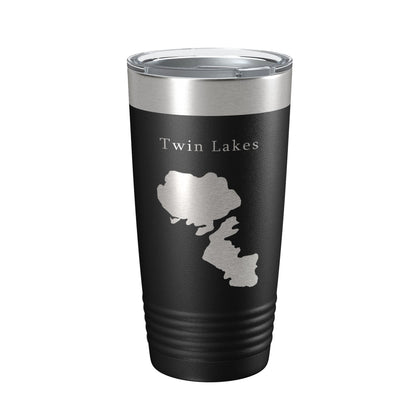 Twin Lakes Map Tumbler Travel Mug Insulated Laser Engraved Coffee Cup Idaho 20 oz-0