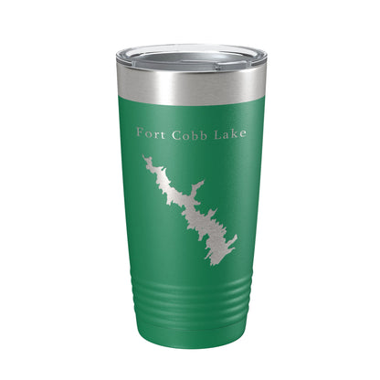Fort Cobb Lake Map Tumbler Travel Mug Insulated Laser Engraved Coffee Cup Oklahoma 20 oz-9