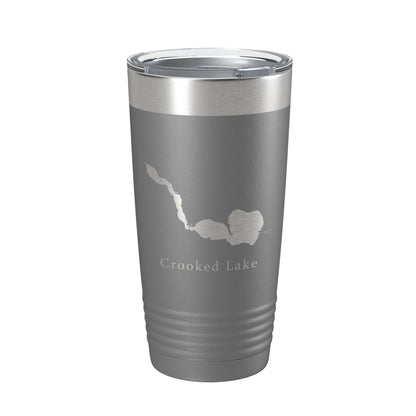 Crooked Lake Map Tumbler Travel Mug Insulated Laser Engraved Coffee Cup Indiana 20 oz-16