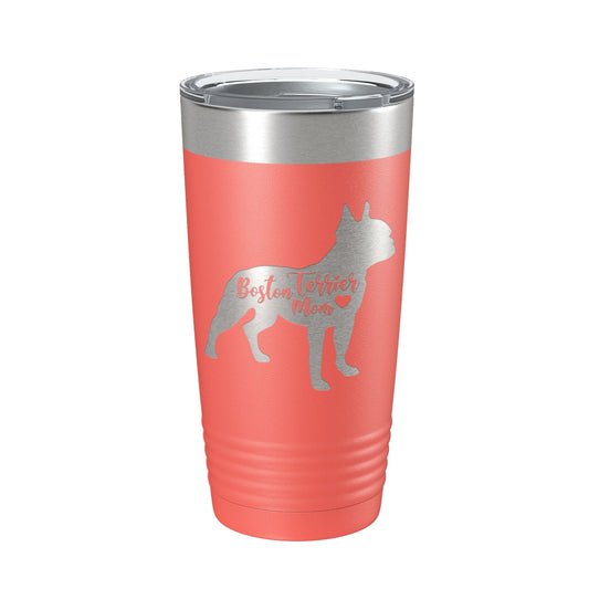 Boston Terrier Mom Tumbler Dog Travel Mug Gift Insulated Laser Engraved Coffee Cup 20 oz-20