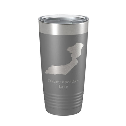 Okamanpeedan Lake Map Tumbler Travel Mug Insulated Laser Engraved Coffee Cup Iowa Minnesota 20 oz-16