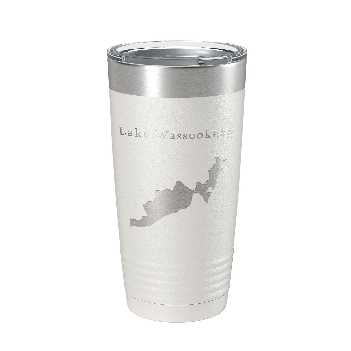 Lake Wassookeag Map Tumbler Travel Mug Insulated Laser Engraved Coffee Cup Maine 20 oz-1