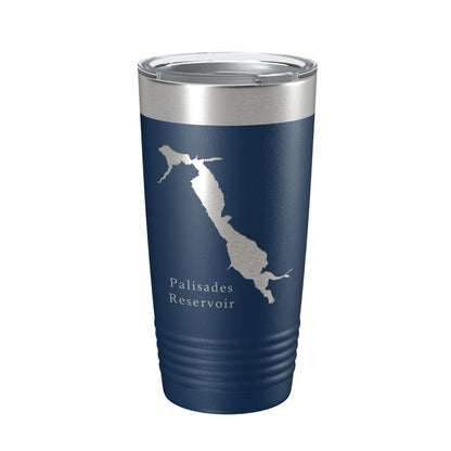 Palisades Reservoir Tumbler Lake Map Travel Mug Insulated Laser Engraved Coffee Cup Idaho Wyoming 20 oz-2