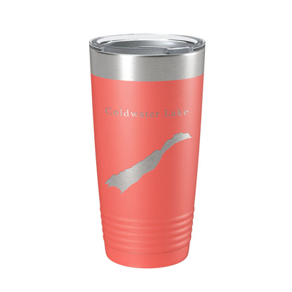 Coldwater Lake Map Tumbler Travel Mug Insulated Laser Engraved Coffee Cup Washington 20 oz-20