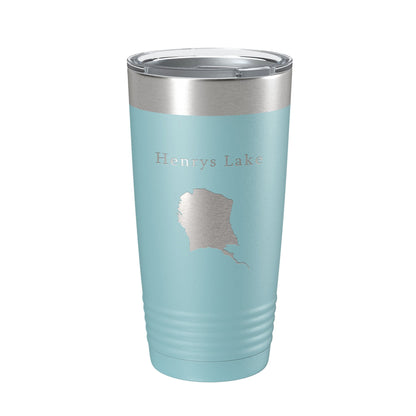 Henrys Lake Map Tumbler Travel Mug Insulated Laser Engraved Coffee Cup Idaho 20 oz-13