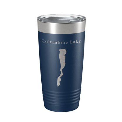 Columbine Lake Purgatory Map Tumbler Travel Mug Insulated Laser Engraved Coffee Cup Colorado 20 oz-2