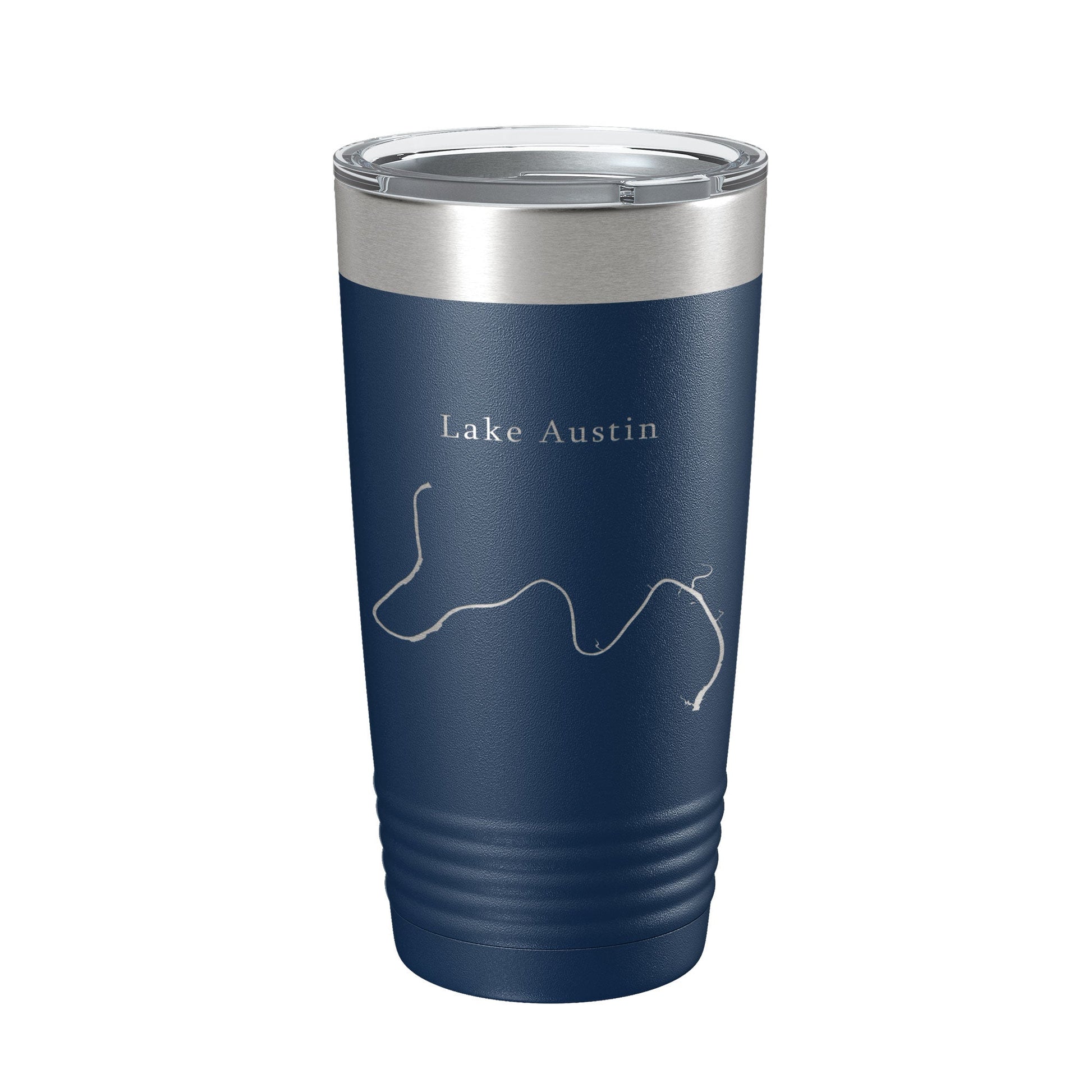 Lake Austin Map Tumbler Travel Mug Insulated Laser Engraved Coffee Cup Texas 20 oz-2