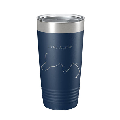 Lake Austin Map Tumbler Travel Mug Insulated Laser Engraved Coffee Cup Texas 20 oz-8