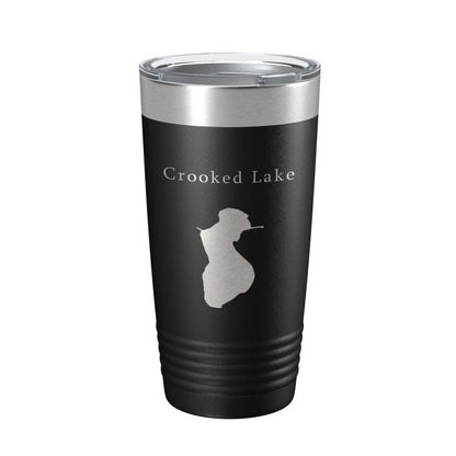 Crooked Lake Map Tumbler Travel Mug Insulated Laser Engraved Coffee Cup Illinois 20 oz-5