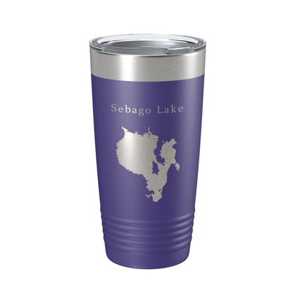 Sebago Lake Map Tumbler Travel Mug Insulated Laser Engraved Coffee Cup Maine 20 oz-15