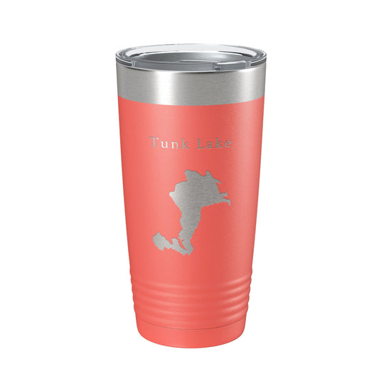 Tunk Lake Map Tumbler Travel Mug Insulated Laser Engraved Coffee Cup Maine 20 oz-20