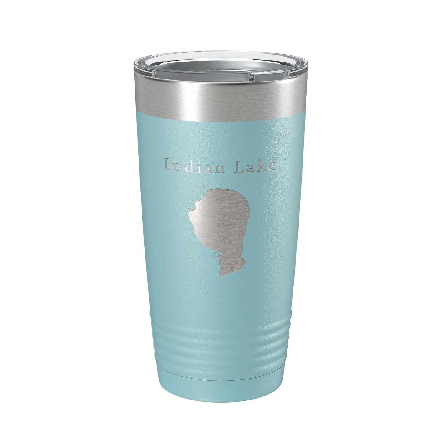Indian Lake Map Tumbler Travel Mug Insulated Laser Engraved Coffee Cup Silver Creek Township Michigan 20 oz-13