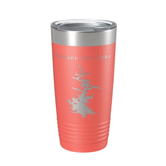 Broken Bow Lake Map Tumbler Travel Mug Insulated Laser Engraved Coffee Cup Oklahoma 20 oz-20